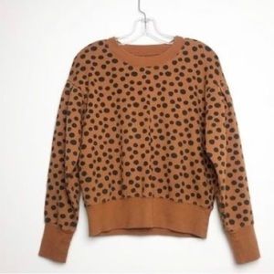 Madewell Pleat-Sleeve Sweathshirt in Leopard Dot